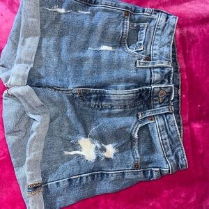 Old Navy Blue Distressed Jean Shorts